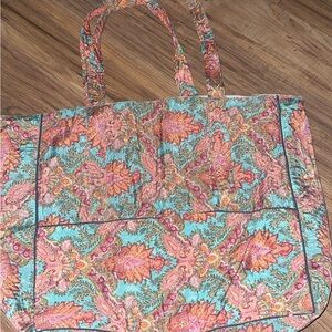 Paisley Print Tote Bag in Pink and Blue